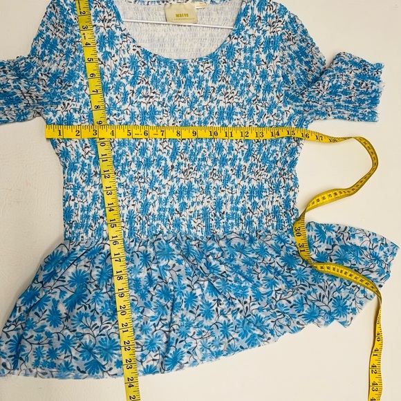 Maeve Anthropologie very stretchy floral top size Large - Picture 3 of 6